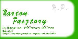 marton pasztory business card